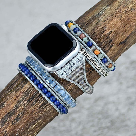 Natural Lapis Lazuli Woven Watch With Bracelet