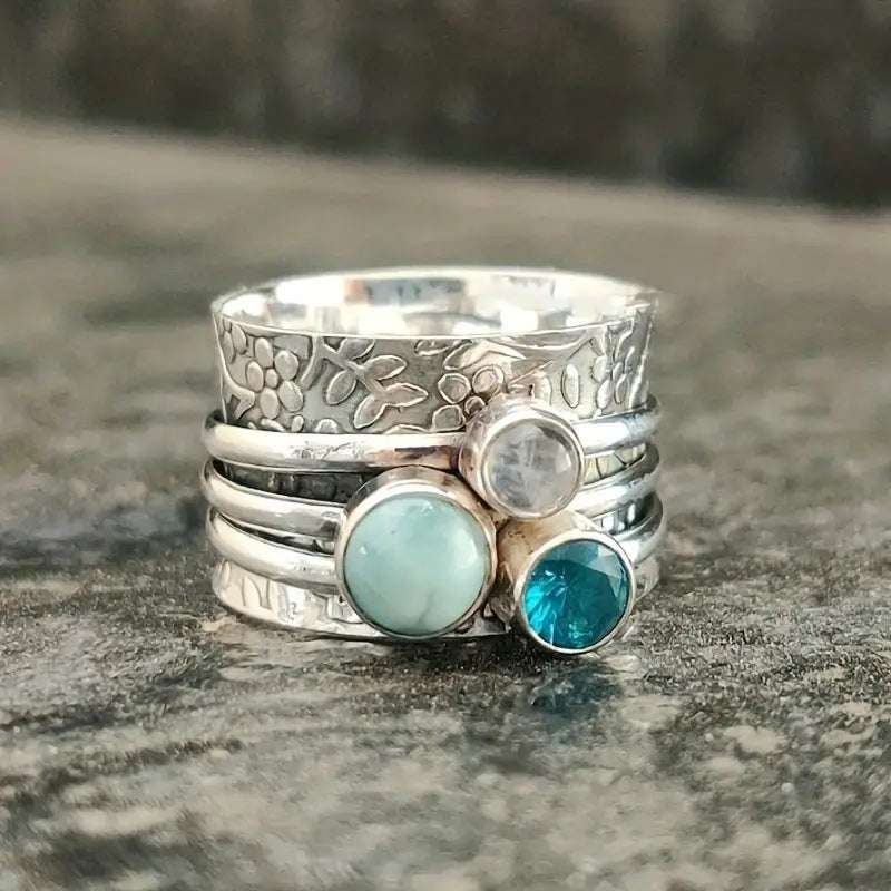 Alloy Colour Stone Set Rings