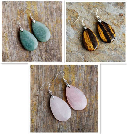 Teardrop Gemstone Earrings Set