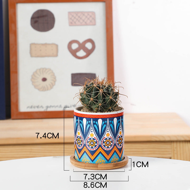 Mandala Ceramic Flower Pot 2style