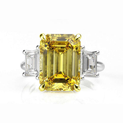 Gemstone ring rectangle yellow