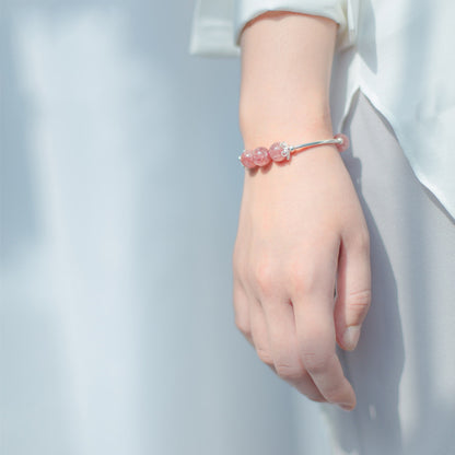 Sterling Silver Rose Quartz Bracelet