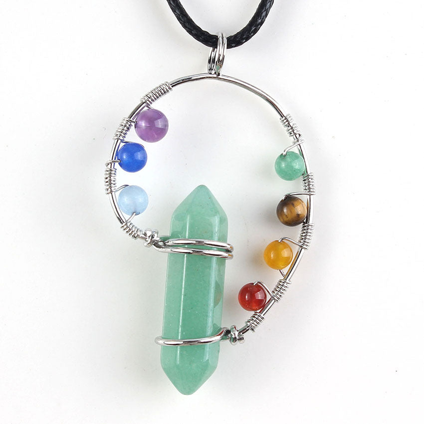 Natural stone seven chakra pendant Green Aventurine