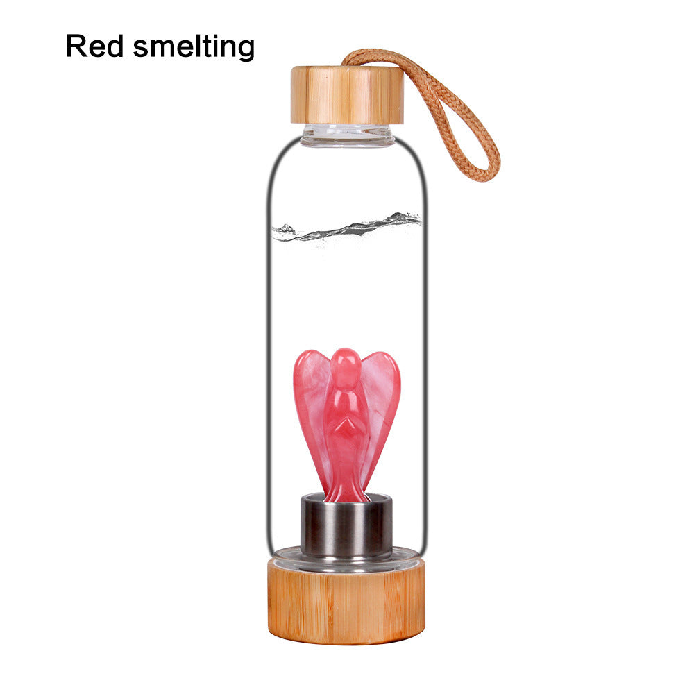 Decorative Energy Glass Tea Cup Sports Water Bottle Red smelting 550ml