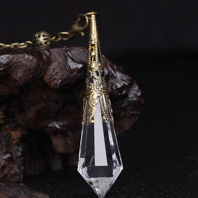 Six-Pointed Star Crystal Pendant Necklace White crystal