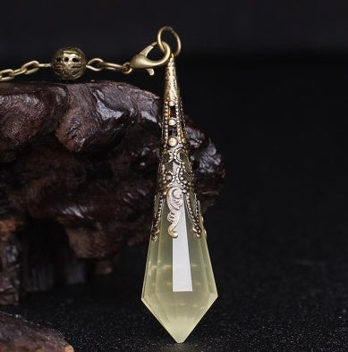 Six-Pointed Star Crystal Pendant Necklace Citrine