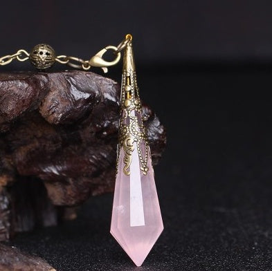 Six-Pointed Star Crystal Pendant Necklace Pink crystal