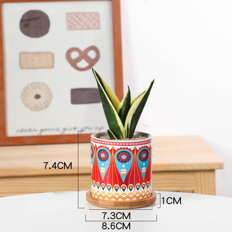 Mandala Ceramic Flower Pot 1style