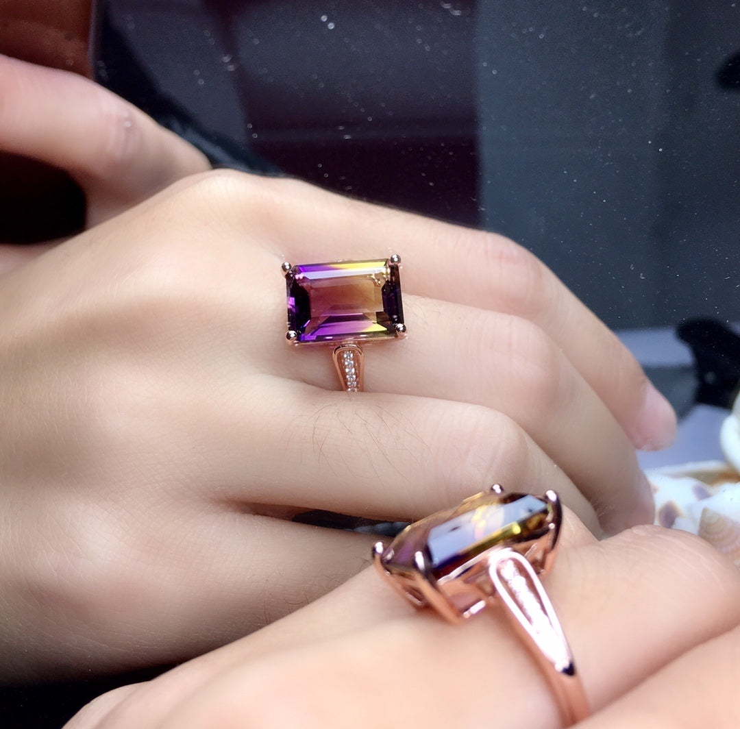 Classic Amethyst Ring Gradient Colour