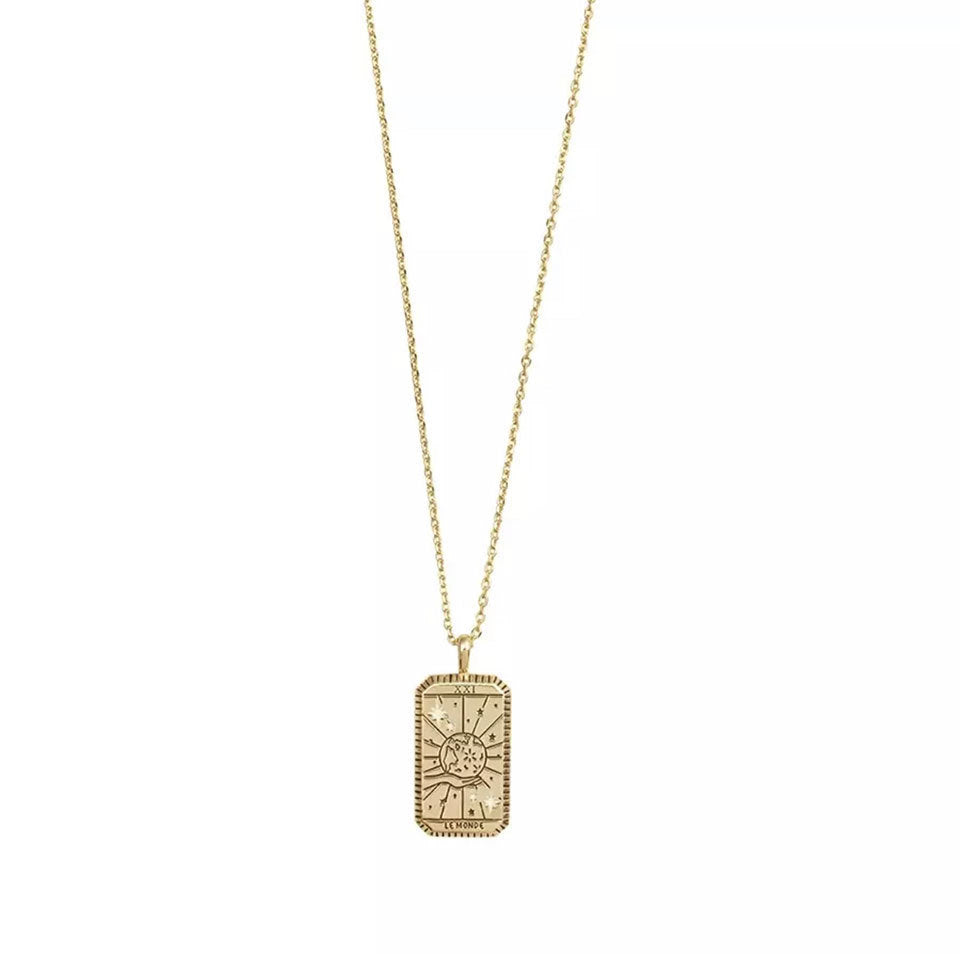 Tarot Power La Luna Gold Necklace D Golden