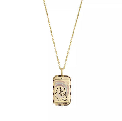 Tarot Power La Luna Gold Necklace E Golden