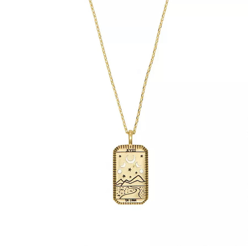 Tarot Power La Luna Gold Necklace B Golden