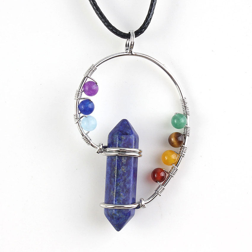 Natural stone seven chakra pendant Lapis Lazuli