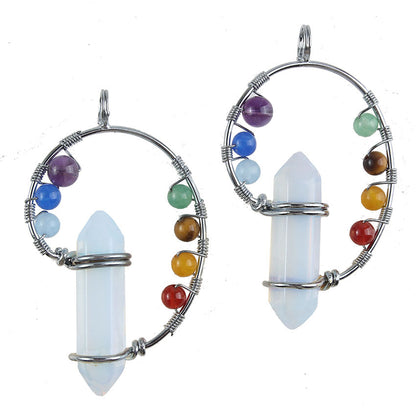 Natural stone seven chakra pendant Opal