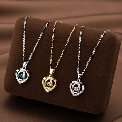 Heart-shaped Rhinestone Necklace