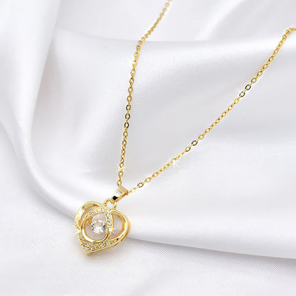 Heart-shaped Rhinestone Necklace