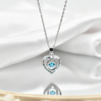 Heart-shaped Rhinestone Necklace