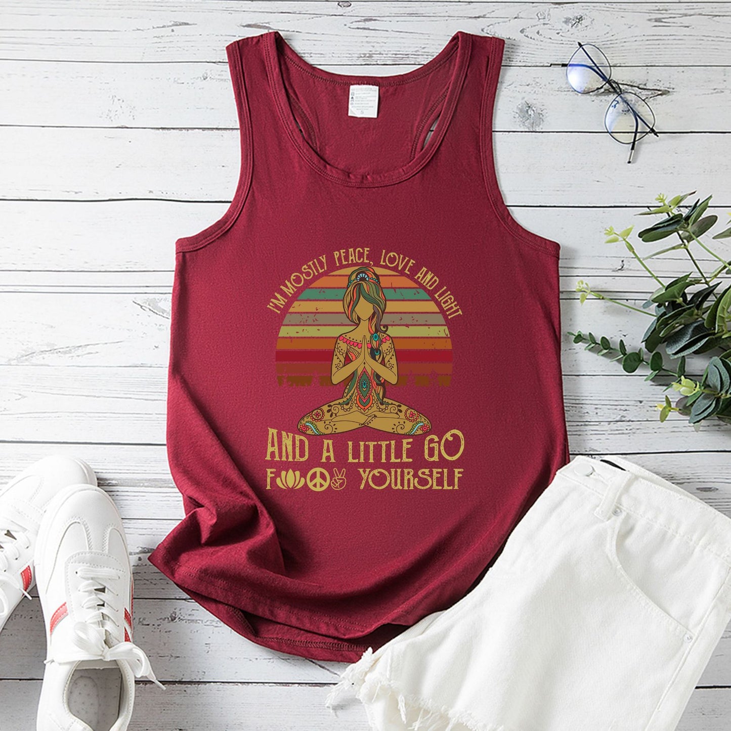 Yoga Vest Wine Red