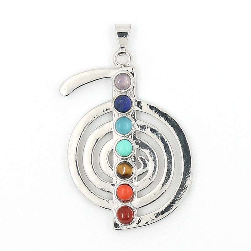 Yoga Seven Chakra Semi-Precious Stone Pendant