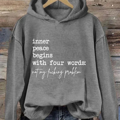 Inner Peace Begins With Four Words Dark Gray