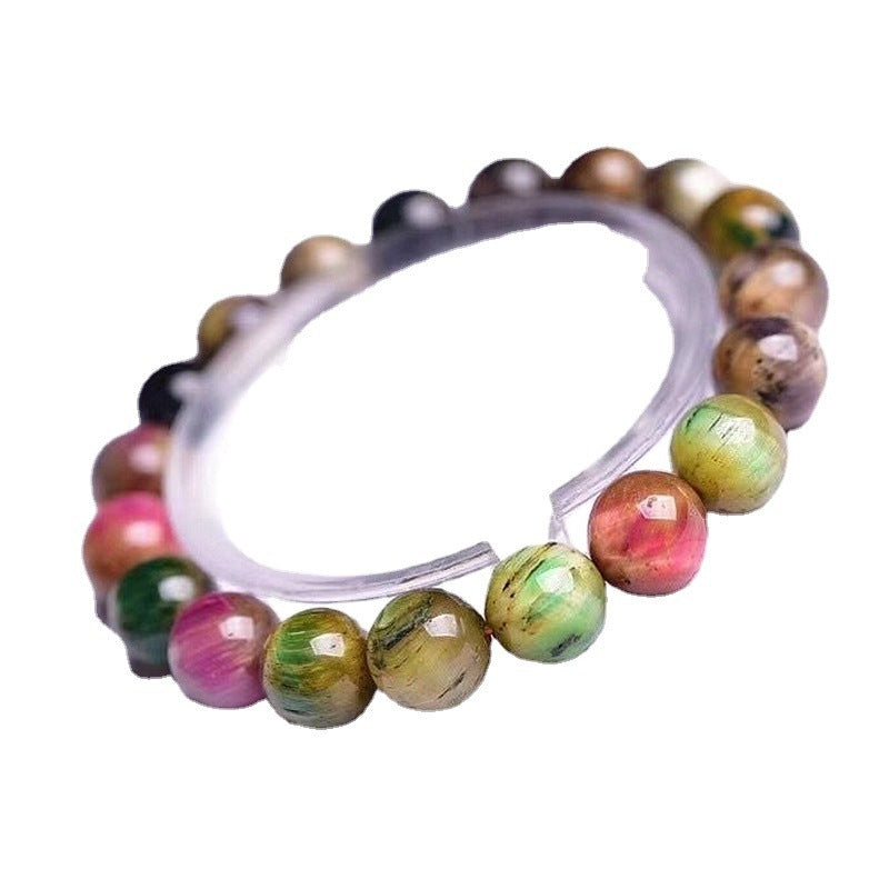 Natural Olive Green Tiger Eye Ball Bracelet 10MM Bracelet