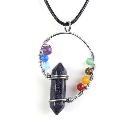 Natural stone seven chakra pendant Green Turquoises