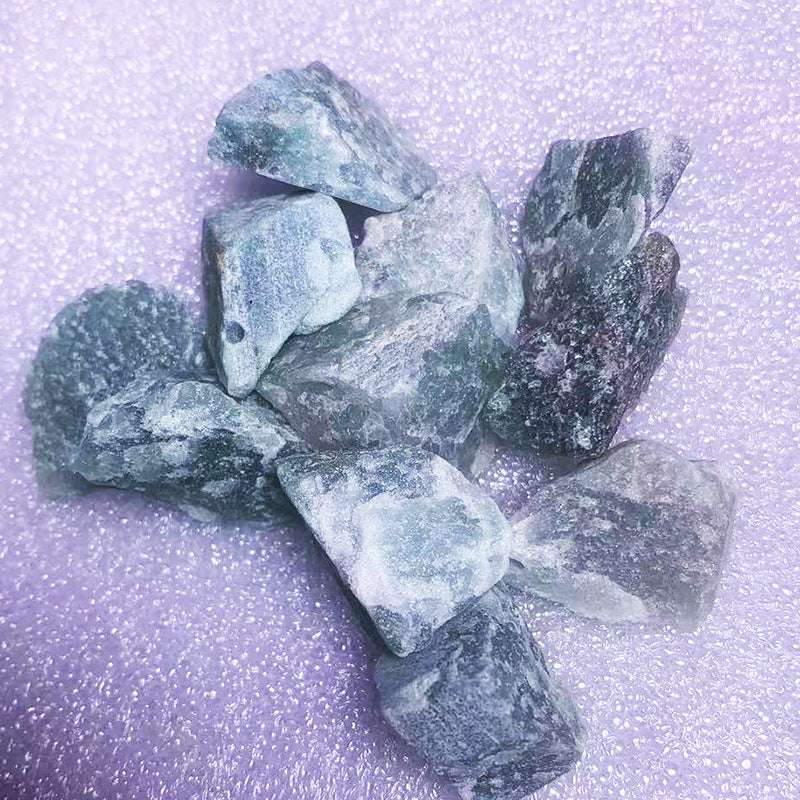 Natural Crystal Raw Crushed Stone Amethyst With Holes Green Aventurine