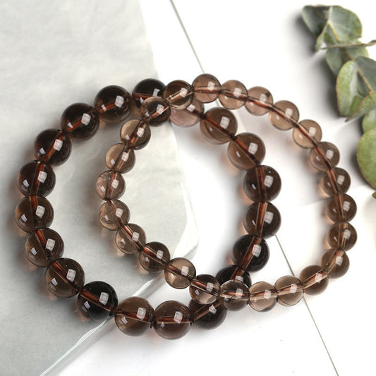 Tea Crystal Single Circle Bracelet Women's Brown