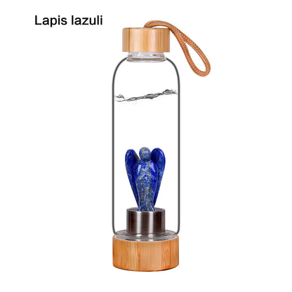 Decorative Energy Glass Tea Cup Sports Water Bottle Lapis lazuli 550ml