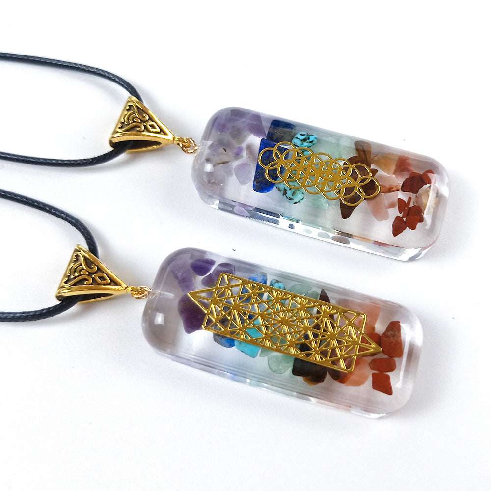 Crystal Semi-precious Stone Gravel Chakra Chakra Necklace