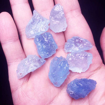 Natural Crystal Raw Crushed Stone Amethyst With Holes Aquamarine