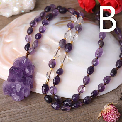 Natural Amethyst Quartz Chunky Mandala Beads B