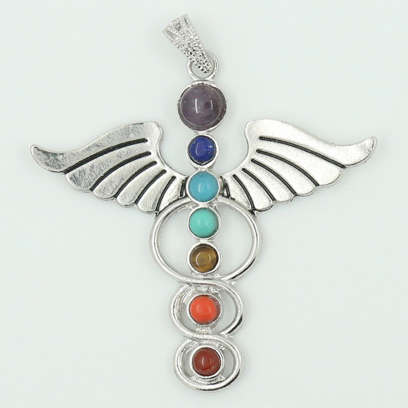 Yoga Seven Chakra Semi-Precious Stone Pendant Style A