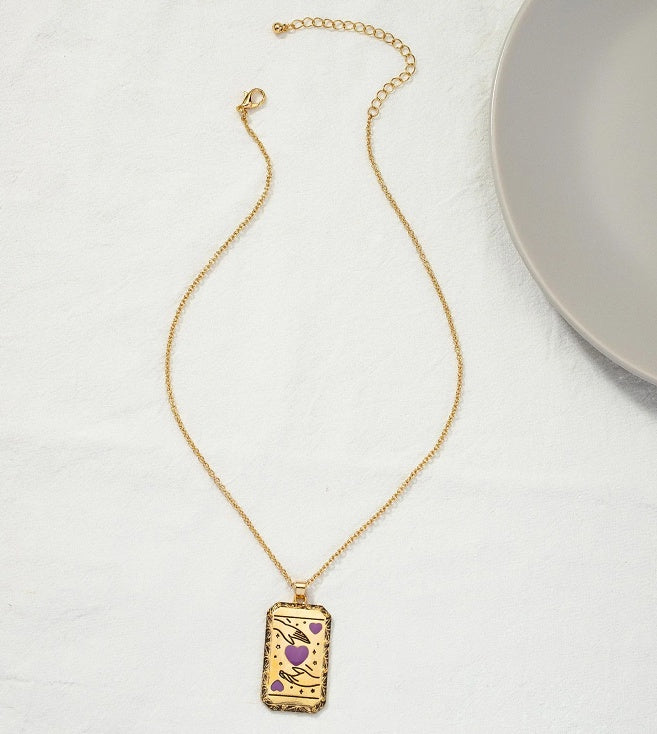 Tarot Power La Luna Gold Necklace Lovers