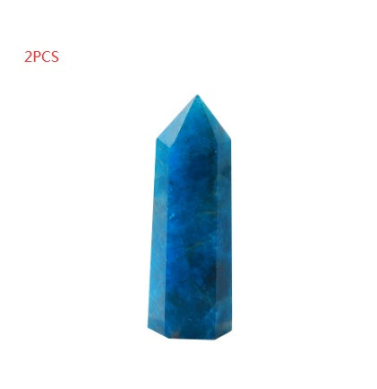 Blue Apatite Healing Tower Crystal Blue 2PCS