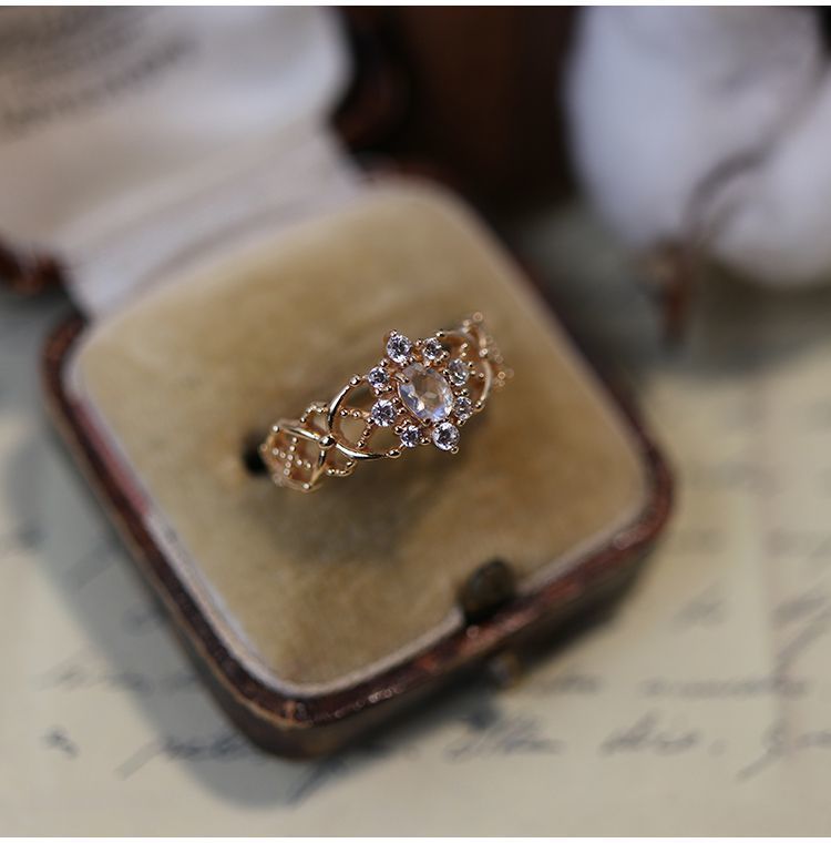 Crystal Moonstone Mesh Ring