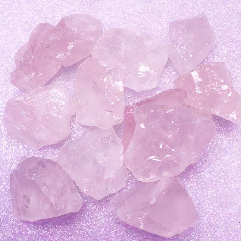 Natural Crystal Raw Crushed Stone Amethyst With Holes Pink Crystal