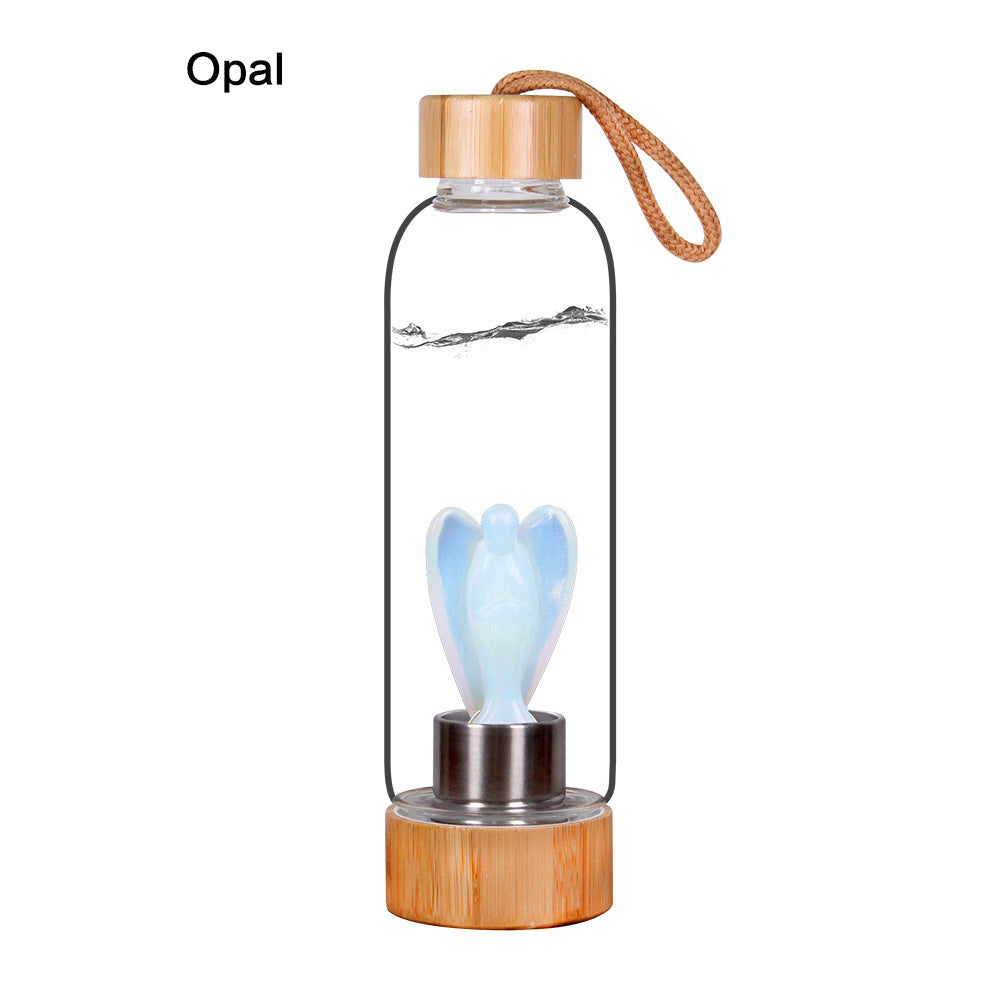 Decorative Energy Glass Tea Cup Sports Water Bottle Opal 550ml