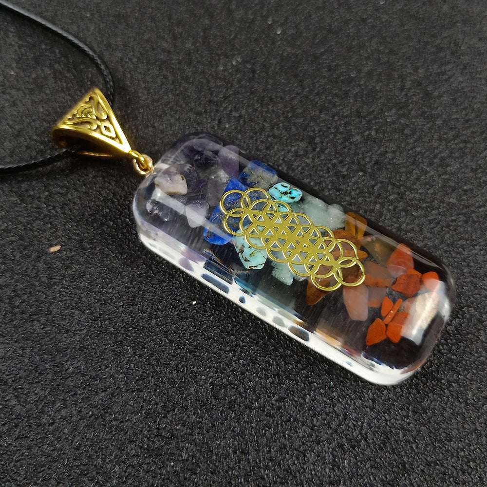 Crystal Semi-precious Stone Gravel Chakra Chakra Necklace Large A