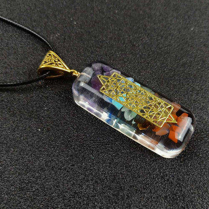 Crystal Semi-precious Stone Gravel Chakra Chakra Necklace Large B