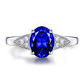 Simulation Tourmaline Gemstone Ring Blue White Gold Color Opening Adjustable