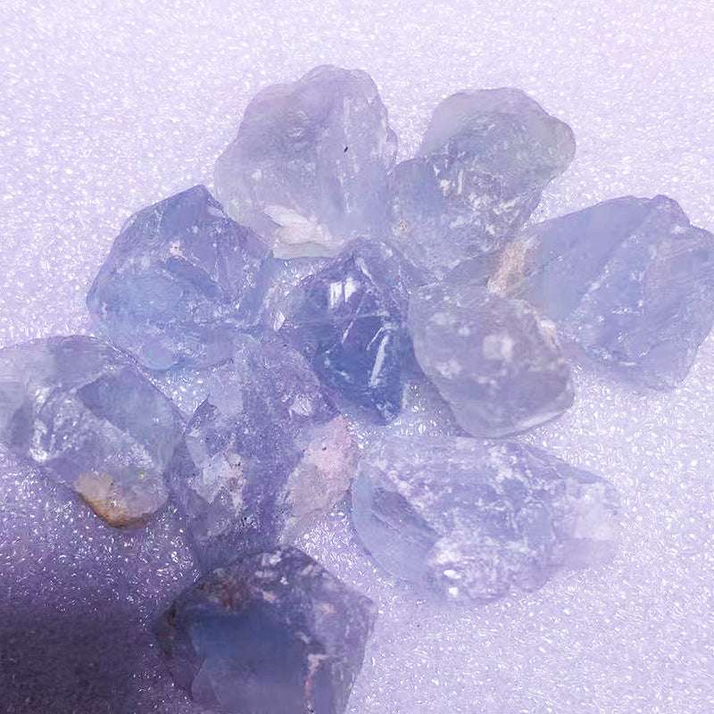 Natural Crystal Raw Crushed Stone Amethyst With Holes Celestite