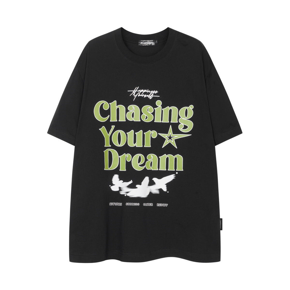 Peace Dove Letter -Short-Sleeve T-Shirt Black