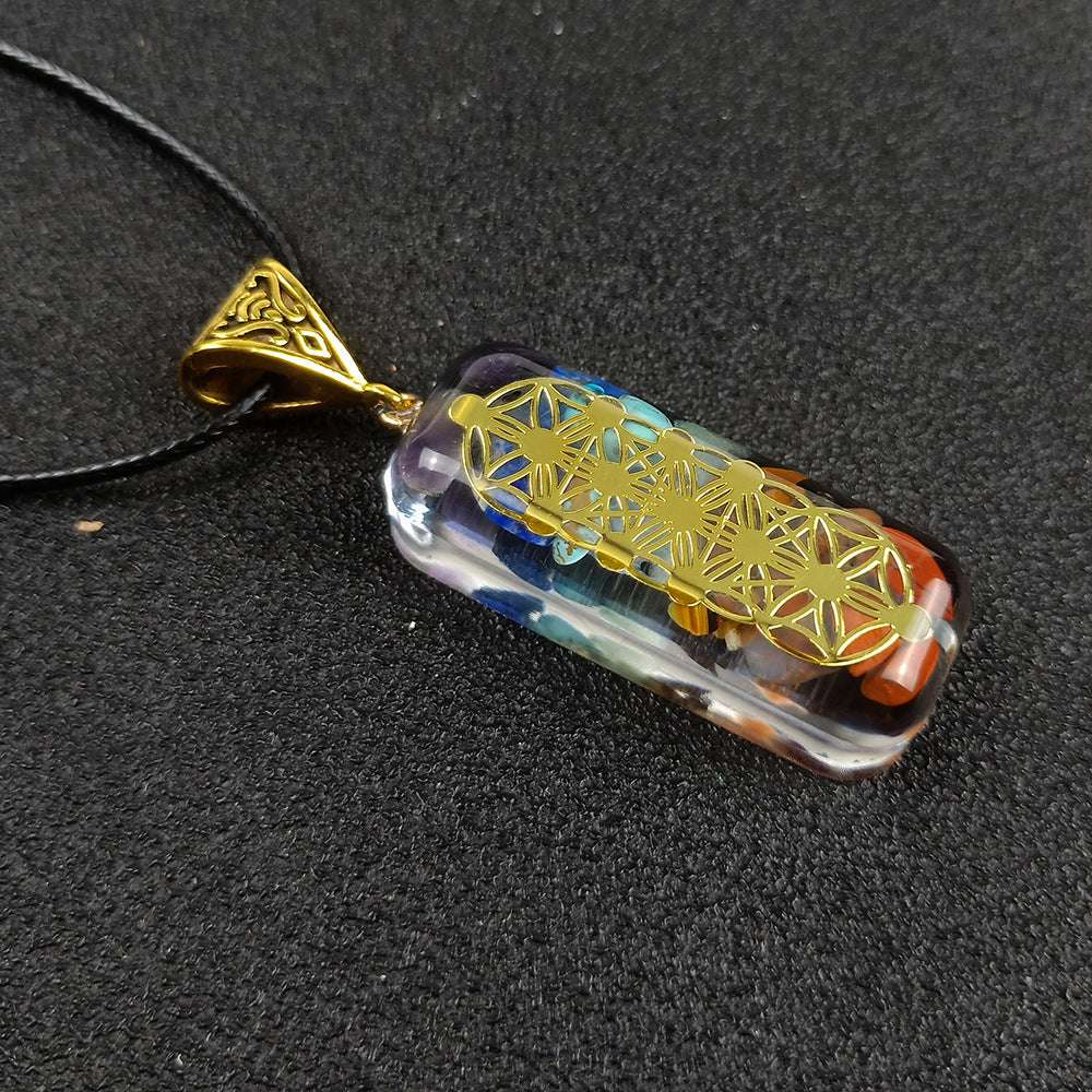 Crystal Semi-precious Stone Gravel Chakra Chakra Necklace Small B